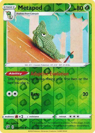 (002/192) Metapod Uncommon Reverse Holo - Rebel Clash - Card Croc