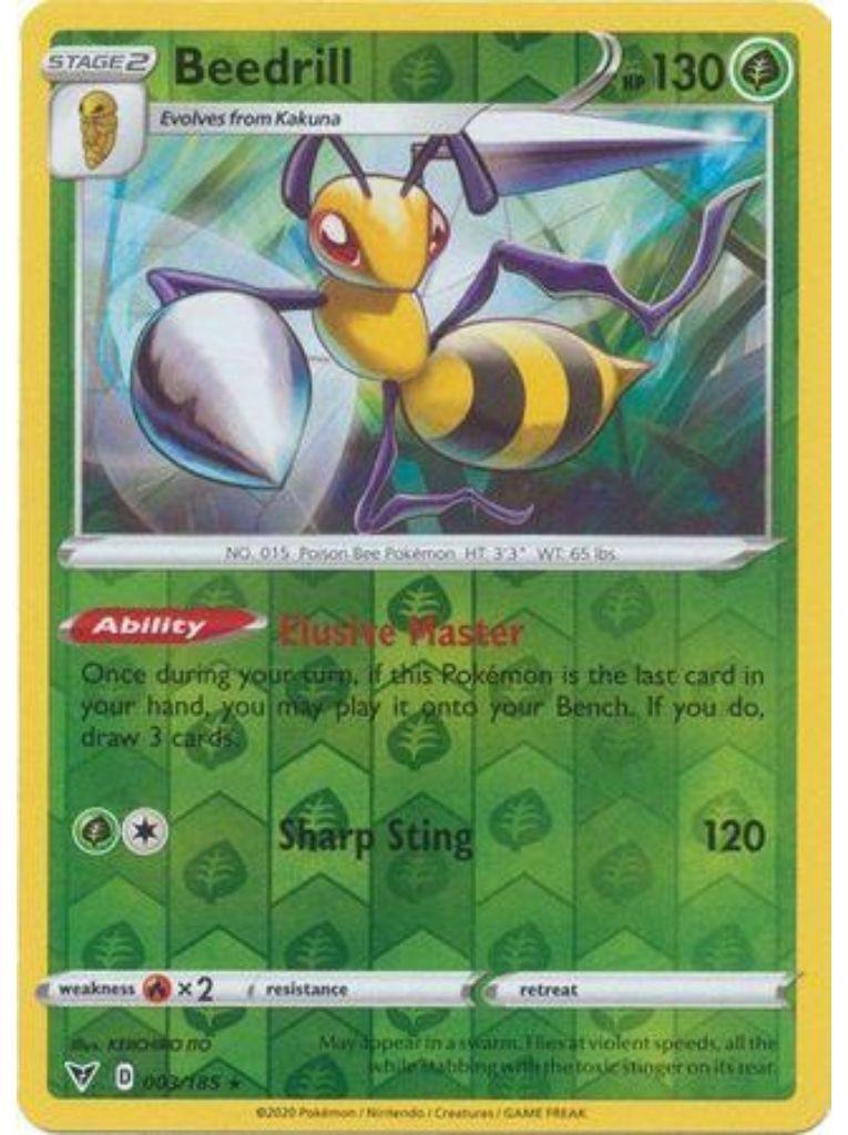 (003/185) Beedrill Rare Reverse Holo - Vivid Voltage - Card Croc