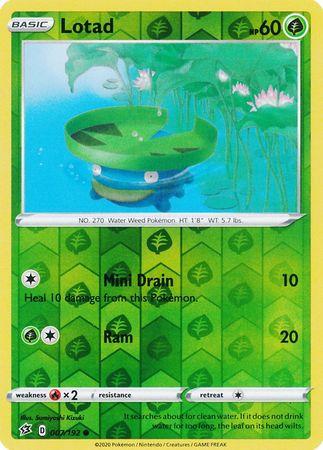 (007/192) Lotad Common Reverse Holo - Rebel Clash - Card Croc