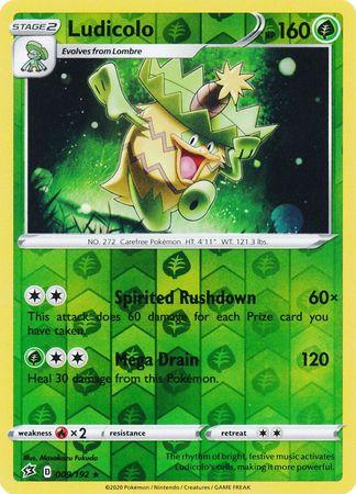 (009/192) Ludicolo Rare Reverse Holo - Rebel Clash - Card Croc