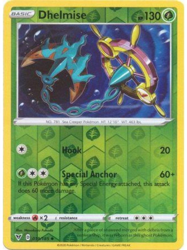 (019/185) Dhelmise Uncommon Reverse Holo - Vivid Voltage - Card Croc