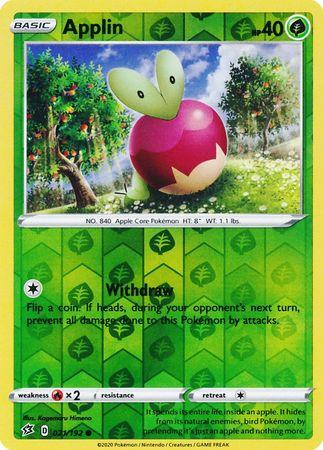 (021/192) Applin Common Reverse Holo - Rebel Clash - Card Croc