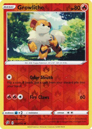 (027/192) Growlithe Common Reverse Holo - Rebel Clash - Card Croc