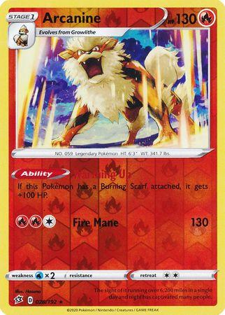 (028/192) Arcanine Rare Reverse Holo - Rebel Clash - Card Croc