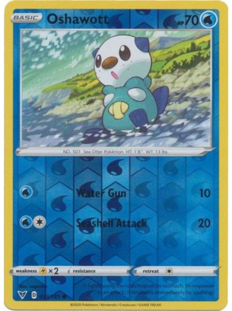 (033/185) Oshawott Common Reverse Holo - Vivid Voltage - Card Croc