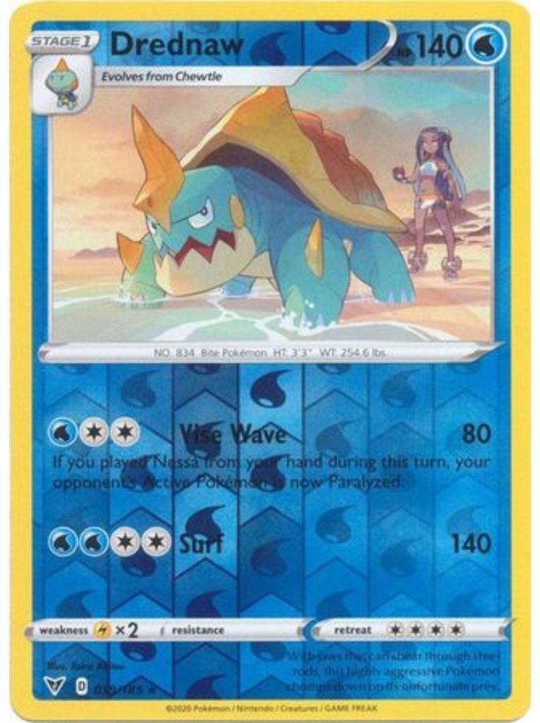 (039/185) Drednaw Rare Reverse Holo - Vivid Voltage - Card Croc