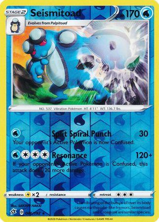 (046/192) Seismitoad Rare Reverse Holo - Rebel Clash - Card Croc