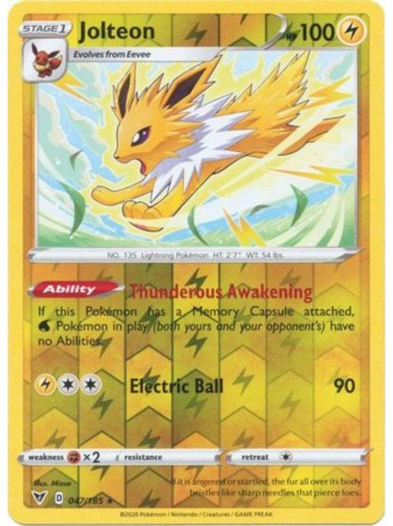 (047/185) Jolteon Rare Reverse Holo - Vivid Voltage - Card Croc