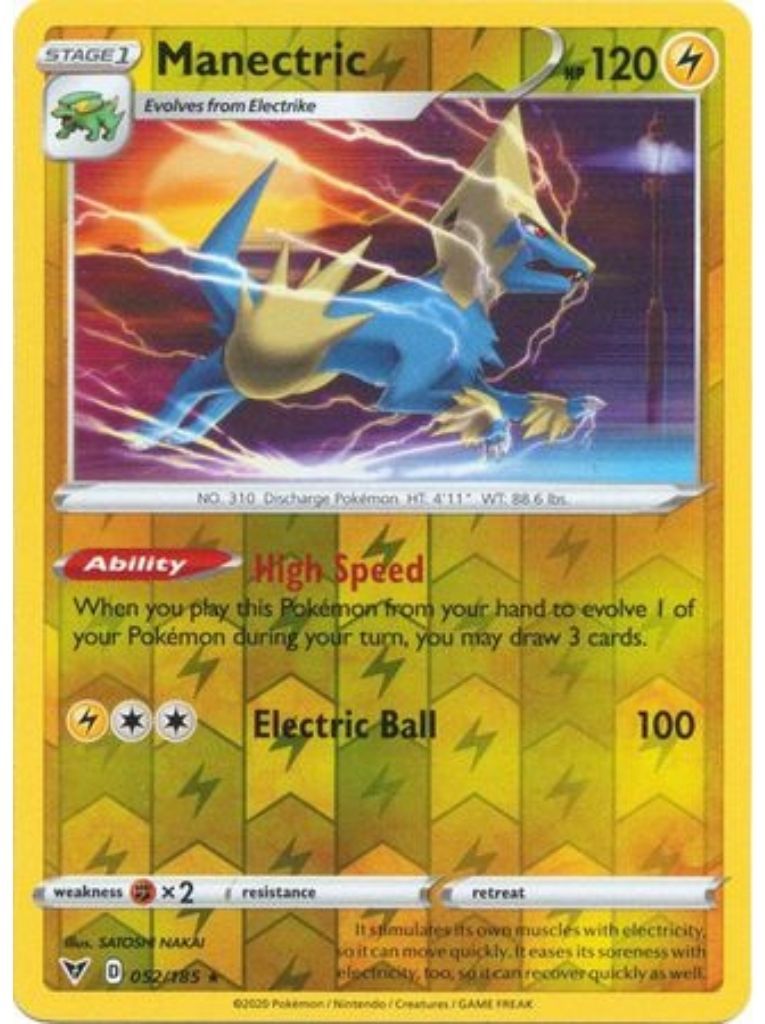 (052/185) Manectric Rare Reverse Holo - Vivid Voltage - Card Croc