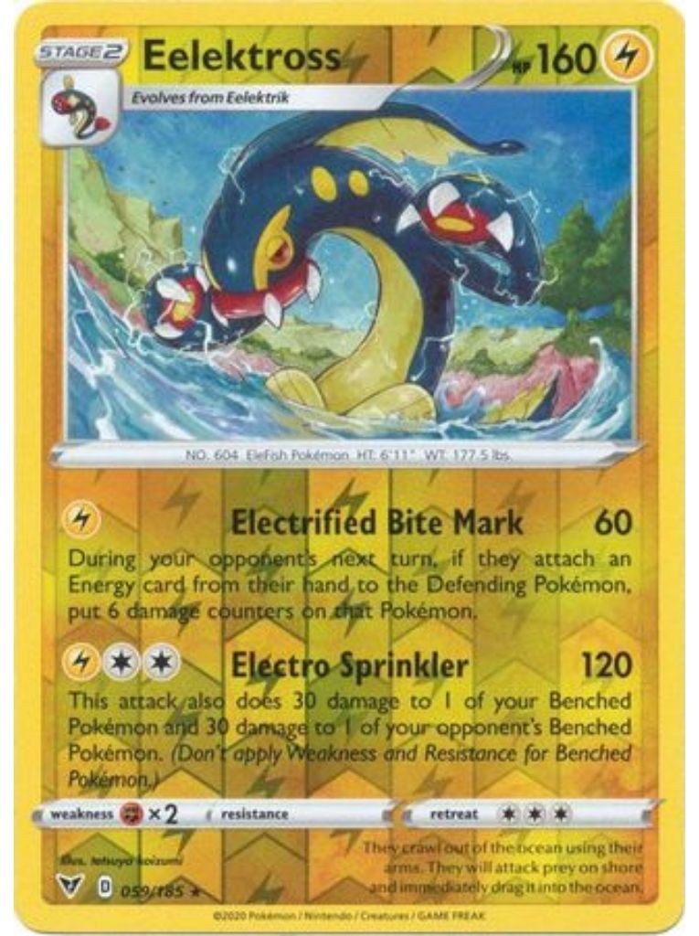 (059/185) Eelektross Rare Reverse Holo - Vivid Voltage - Card Croc