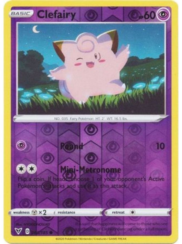 (063/185) Clefairy Common Reverse Holo - Vivid Voltage - Card Croc