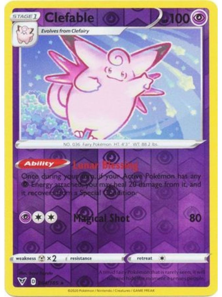 (064/185) Clefable Rare Reverse Holo - Vivid Voltage - Card Croc