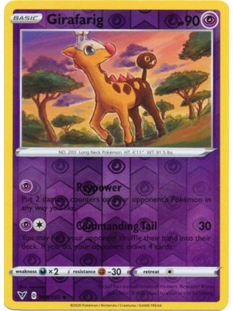 (065/185) Girafarig Uncommon Reverse Holo - Vivid Voltage - Card Croc