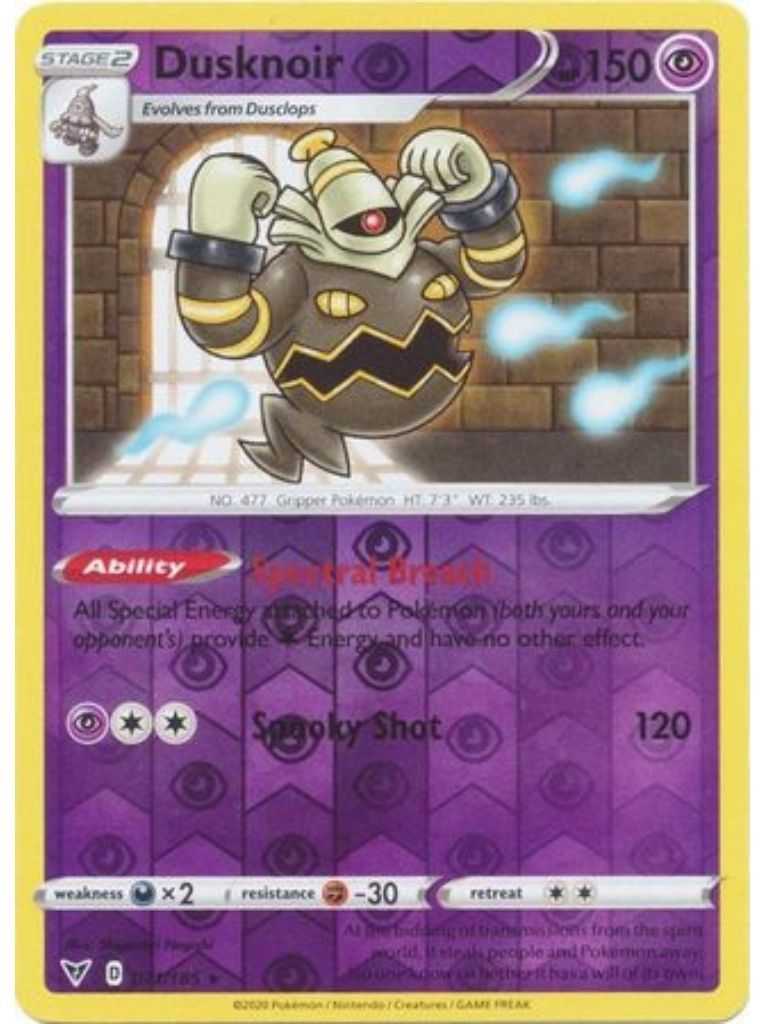 (071/185) Dusknoir Holo Rare Reverse Holo - Vivid Voltage - Card Croc