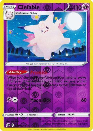 (075/192) Clefable Rare Reverse Holo - Rebel Clash - Card Croc