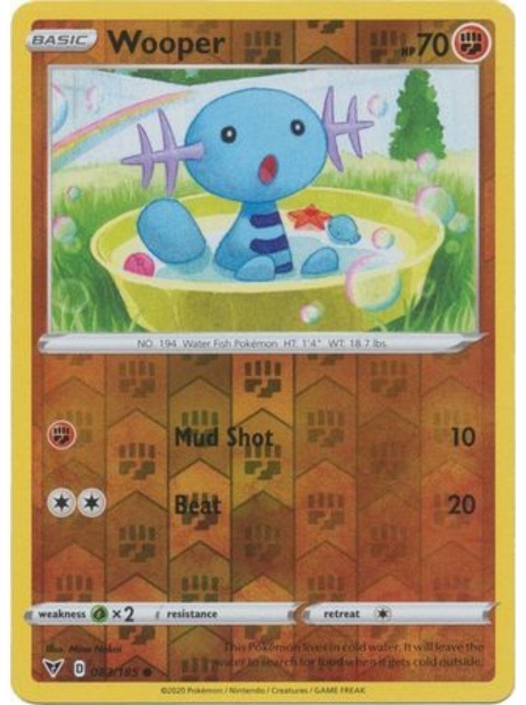 (083/185) Wooper Common Reverse Holo - Vivid Voltage - Card Croc