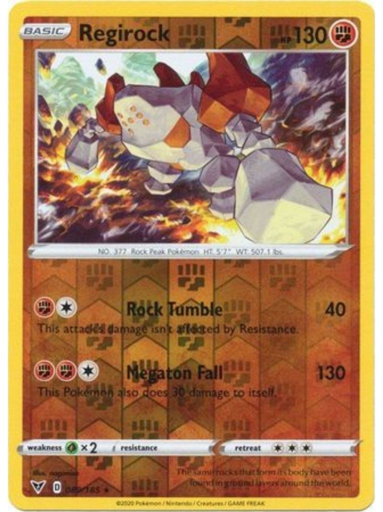 (089/185) Regirock Holo Rare Reverse Holo - Vivid Voltage - Card Croc