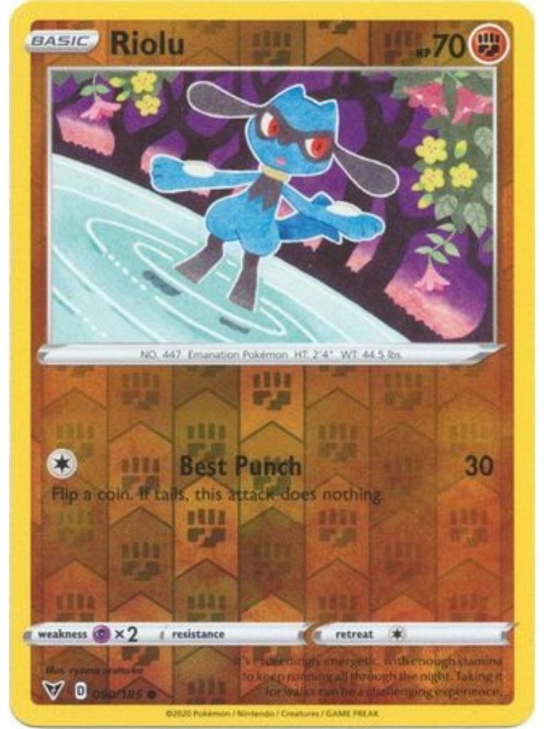 (090/185) Riolu Common Reverse Holo - Vivid Voltage - Card Croc