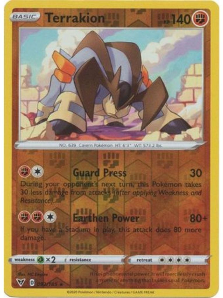 (092/185) Terrakion Rare Reverse Holo - Vivid Voltage - Card Croc