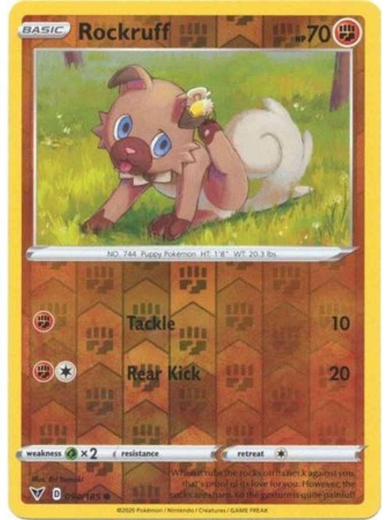 (094/185) Rockruff Common Reverse Holo - Vivid Voltage - Card Croc