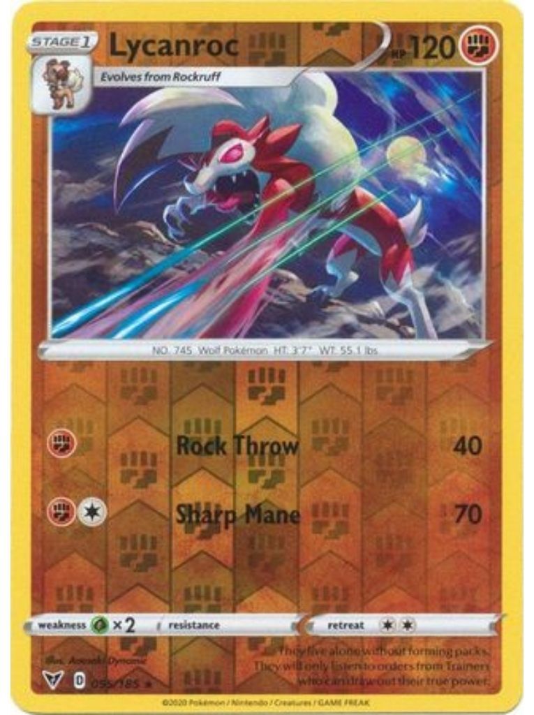 (095/185) Lycanroc Rare Reverse Holo - Vivid Voltage - Card Croc