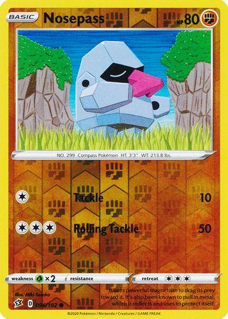 (096/192) Nosepass Common Reverse Holo - Rebel Clash - Card Croc