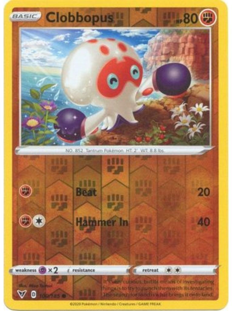 (100/185) Clobbopus Common Reverse Holo - Vivid Voltage - Card Croc