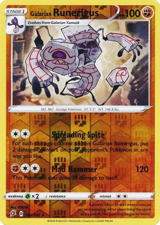 (102/192) Galarian Runerigus Rare Reverse Holo - Rebel Clash - Card Croc