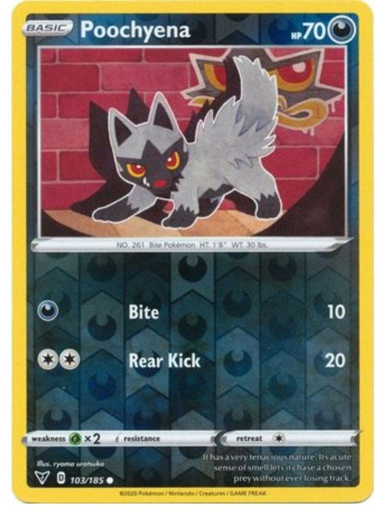 (103/185) Poochyena Common Reverse Holo - Vivid Voltage - Card Croc