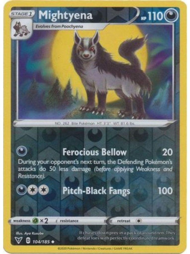 (104/185) Mightyena Uncommon Reverse Holo - Vivid Voltage - Card Croc