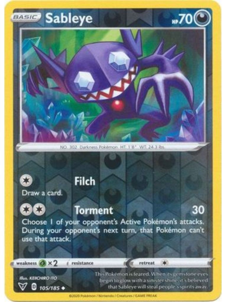 (105/185) Sableye Uncommon Reverse Holo - Vivid Voltage - Card Croc