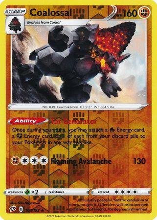 (107/192) Coalossal Rare Reverse Holo - Rebel Clash - Card Croc