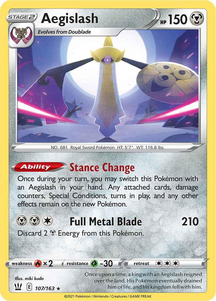 (107/163) Aegislash Holo Rare - Battle Styles - Card Croc