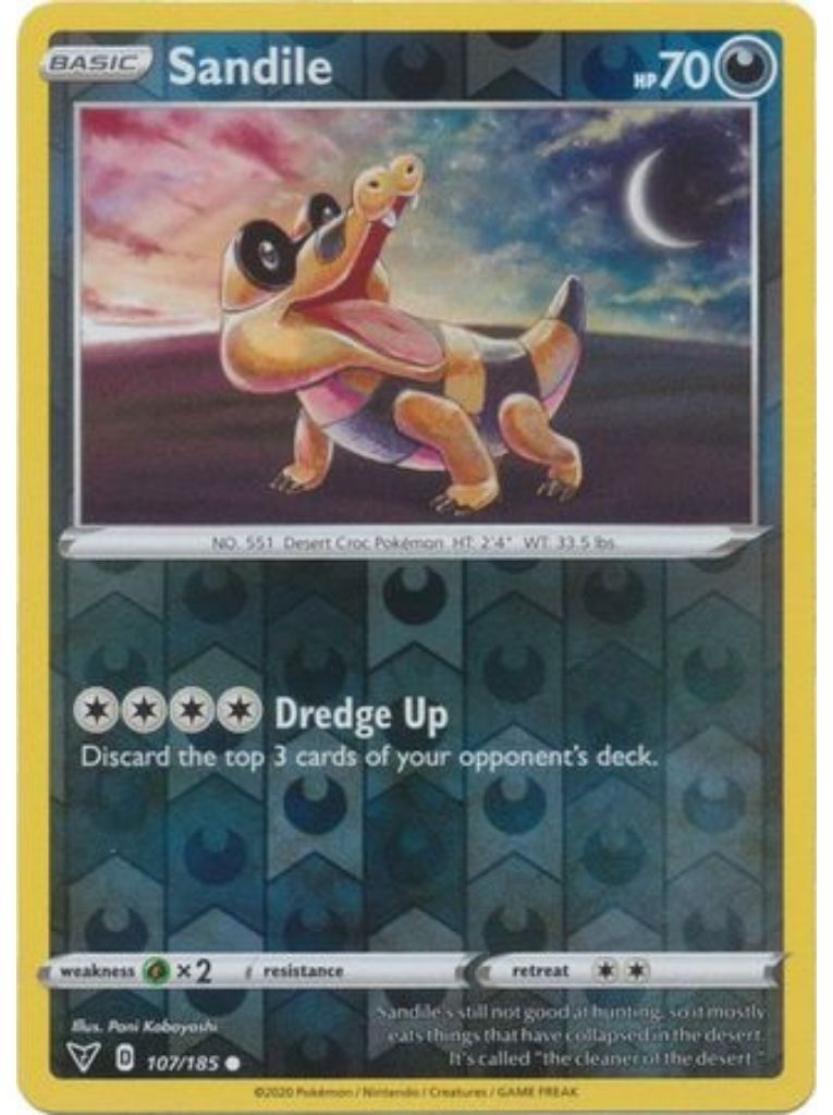 (107/185) Sandile Common Reverse Holo - Vivid Voltage - Card Croc