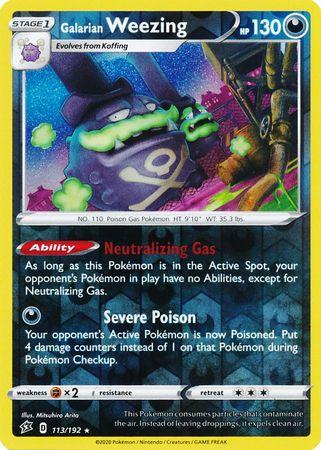 (113/192) Galarian Weezing Rare Reverse Holo - Rebel Clash - Card Croc