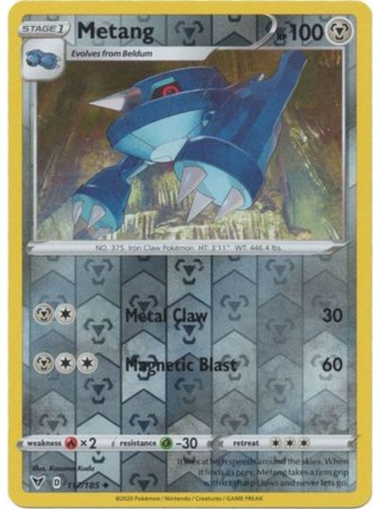 (117/185) Metang Uncommon Reverse Holo - Vivid Voltage - Card Croc