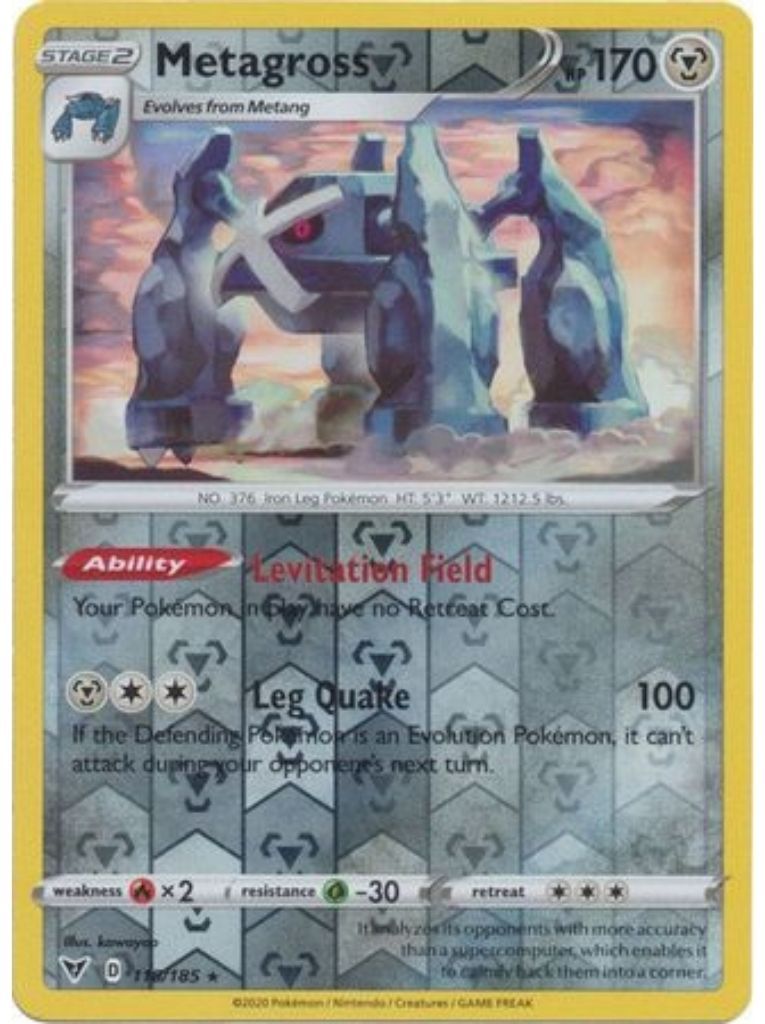 (118/185) Metagross Rare Reverse Holo - Vivid Voltage - Card Croc