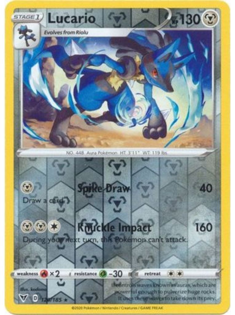 (120/185) Lucario Rare Reverse Holo - Vivid Voltage - Card Croc