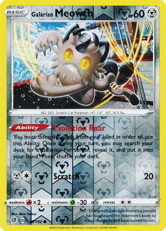 (126/192) Galarian Meowth Common Reverse Holo - Rebel Clash - Card Croc