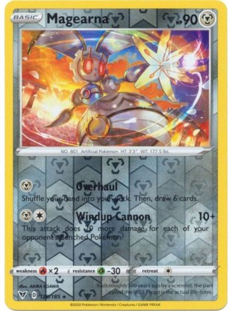 (128/185) Magearna Holo Rare Reverse Holo - Vivid Voltage - Card Croc