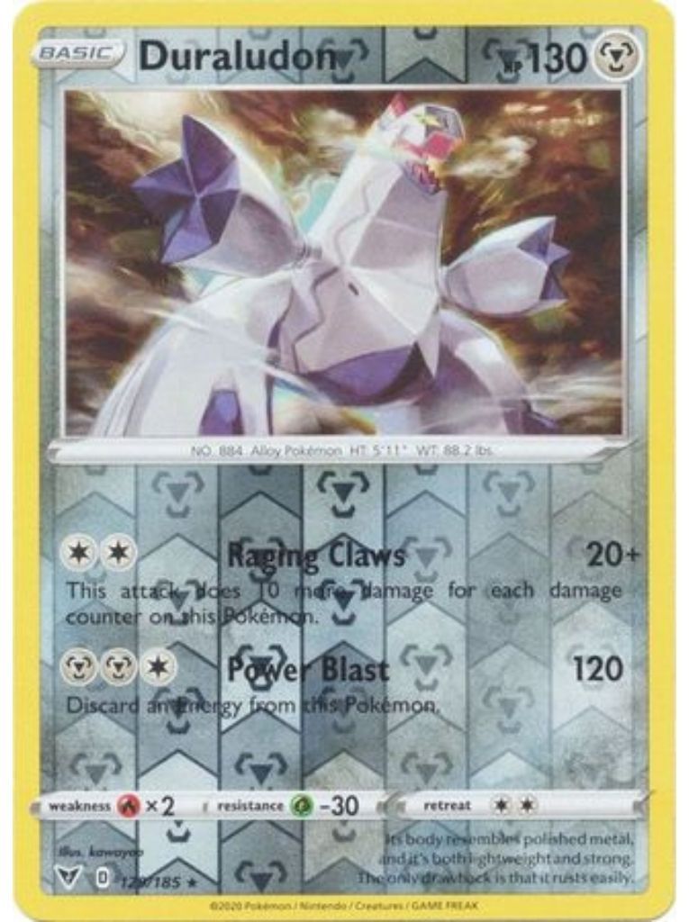 (129/185) Duraludon Holo Rare Reverse Holo - Vivid Voltage - Card Croc