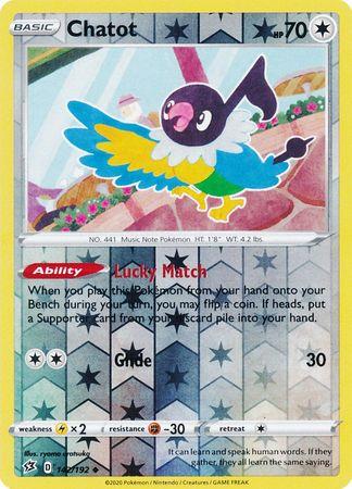 (142/192) Chatot Uncommon Reverse Holo - Rebel Clash - Card Croc