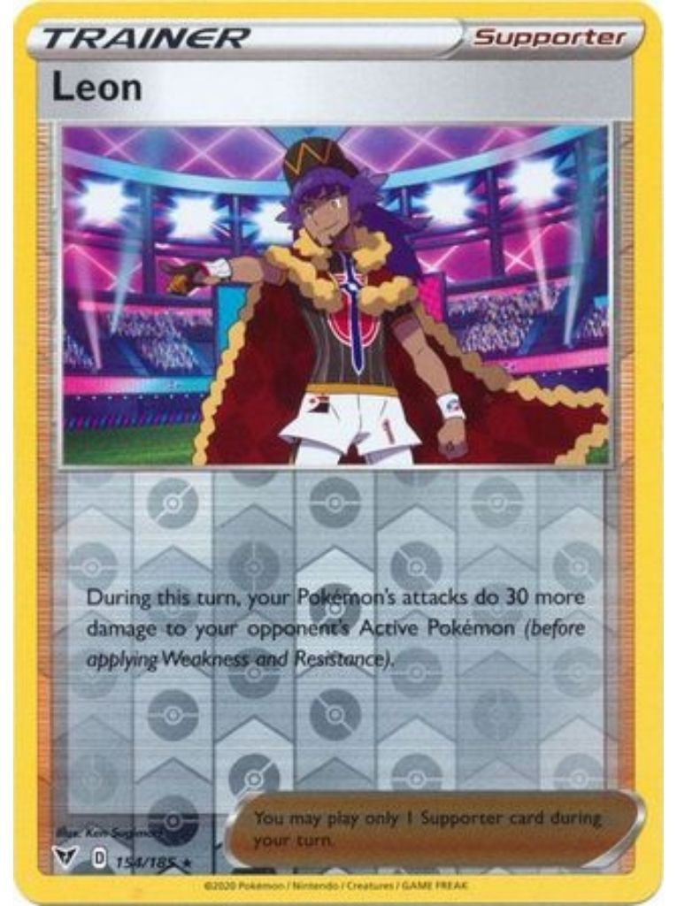 (154/185) Leon Holo Rare Reverse Holo - Vivid Voltage - Card Croc