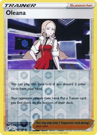 (163/192) Oleana Trainer Uncommon Reverse Holo - Rebel Clash - Card Croc