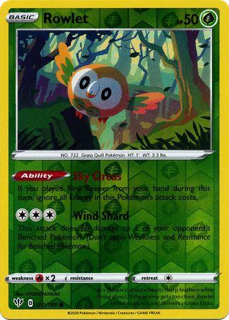 (011/189) Rowlet Common Reverse Holo - Darkness Ablaze - Card Croc