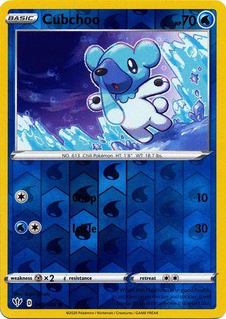 (048/189) Cubchoo Common Reverse Holo - Darkness Ablaze - Card Croc