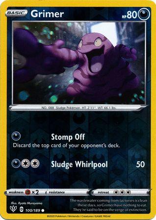 (100/189) Grimer Common Reverse Holo - Darkness Ablaze - Card Croc