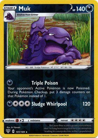 (101/189) Muk Rare Reverse Holo - Darkness Ablaze - Card Croc