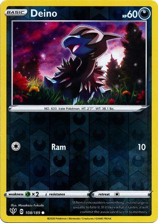 (108/189) Deino Common Reverse Holo - Darkness Ablaze - Card Croc