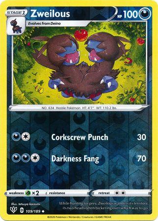 (109)/189) Zweilous Uncommon Reverse Holo - Darkness Ablaze - Card Croc